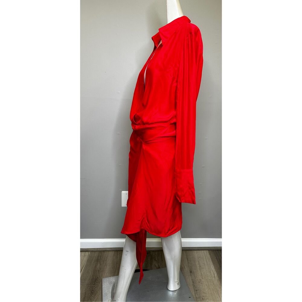 NWT GAUGE81 Gravia Silk Draped Mini Dress Scarlet Red Size 40(US8) $630_7